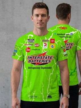 Kyle Busch Joe Gibbs Racing Team Collection Green Sublimated Pit Crew M T-Shirt